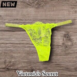 New Victoria’s Secret Very Sexy Lace Thong – Neon Yellow – Size Small